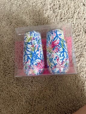 Lilly Pulitzer wine tumbler Set - Blue, Pink, Green